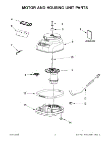 02 - Motor And Housing Unit Parts parts for Whirlpool Food Processor 5KFP1444AFP0 from AppliancePartsPros.com