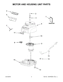 02 - Motor And Housing Unit Parts parts for Whirlpool Food Processor 5KFP1444GCA0 from AppliancePartsPros.com