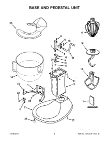 05 - Base And Pedestal Unit parts for Kitchenaid Mixer 5KPM5BER4 from AppliancePartsPros.com