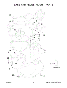03 - Base And Pedestal Unit Parts parts for Whirlpool Mixer 5KPM5CWH0 from AppliancePartsPros.com