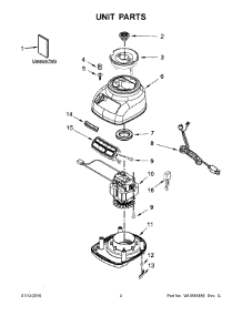 03 - Unit Parts parts for Whirlpool Blender 5KSB1585ZOB0 from AppliancePartsPros.com