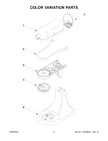 02 - Color Variation Parts parts for Whirlpool Mixer 5KSM150PSIPT4 from AppliancePartsPros.com