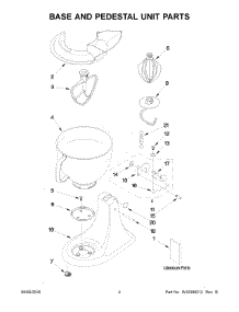 03 - Base And Pedestal Unit Parts parts for Whirlpool Mixer 5KSM150PSIPT4 from AppliancePartsPros.com