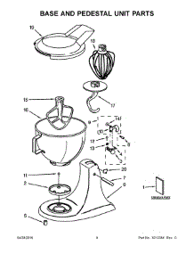 05 - Base And Pedestal Unit Parts parts for Whirlpool Mixer 5KSM150PSSBY4 from AppliancePartsPros.com