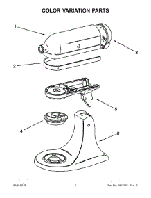 02 - Color Variation Parts parts for Whirlpool Mixer 5KSM150PSSCR4 from AppliancePartsPros.com