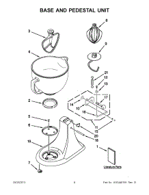 05 - Base And Pedestal Unit parts for Kitchenaid Mixer 5KSM156AFP0 from AppliancePartsPros.com