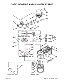 03 - Case, Gearing And Planetary Unit parts for Kitchenaid Mixer 5KSM156AQG0 from AppliancePartsPros.com