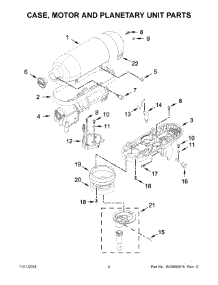 03 - Case, Motor And Planetary Unit Parts parts for Whirlpool Mixer 5KSM3311XACU0 from AppliancePartsPros.com