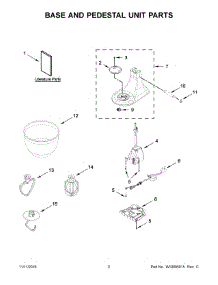 02 - Base And Pedestal Unit Parts parts for Whirlpool Mixer 5KSM3311XAER0 from AppliancePartsPros.com