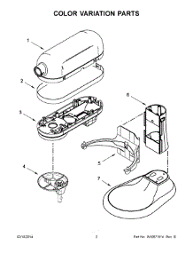 02 - Color Variation Parts parts for Kitchenaid Mixer 5KSM6521XEAC0 from AppliancePartsPros.com
