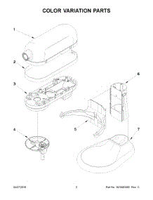 02 - Color Variation Parts parts for Whirlpool Mixer 5KSM7580XCCA0 from AppliancePartsPros.com