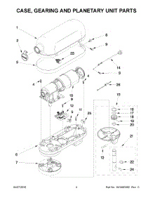 03 - Case, Gearing And Planetary Unit Parts parts for Whirlpool Mixer 5KSM7580XCFP0 from AppliancePartsPros.com