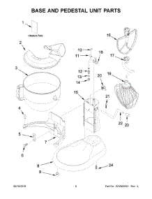 04 - Base And Pedestal Unit Parts parts for Whirlpool Mixer 5KSM7586PZCA0 from AppliancePartsPros.com
