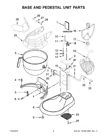 04 - Base And Pedestal Unit Parts parts for Whirlpool Mixer 5KSMC895ECA0 from AppliancePartsPros.com