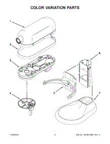 02 - Color Variation Parts parts for Whirlpool Mixer 5KSMC895EFP0 from AppliancePartsPros.com