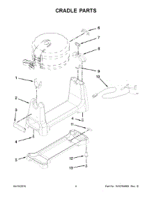 03 - Cradle Parts parts for Whirlpool Waffle Maker 5KWB110EOB0 from AppliancePartsPros.com