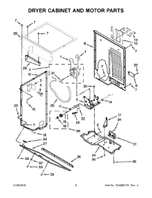 04 - Dryer Cabinet And Motor Parts parts for Whirlpool Washer Dryer Combo 7MWET3300EQ0 from AppliancePartsPros.com
