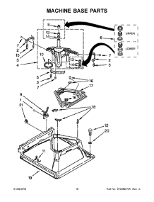 10 - Machine Base Parts parts for Whirlpool Washer Dryer Combo 7MWET3300EQ0 from AppliancePartsPros.com