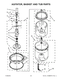 11 - Agitator, Basket And Tub Parts parts for Whirlpool Washer Dryer Combo 7MWET3300EQ0 from AppliancePartsPros.com
