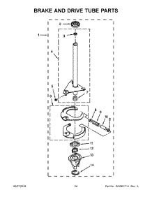 13 - Brake And Drive Tube Parts parts for Whirlpool Washer Dryer Combo 7MWET3300EQ1 from AppliancePartsPros.com