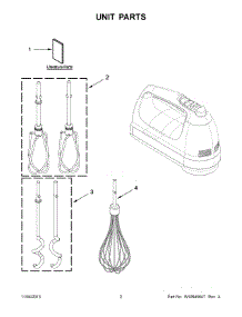 02 - Unit Parts parts for Kitchenaid Mixer 9KHM9213CA0 from AppliancePartsPros.com