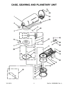 03 - Case, Gearing And Planetary Unit parts for Kitchenaid Mixer 9KSM160FGMC0 from AppliancePartsPros.com