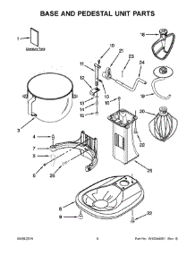 05 - Base And Pedestal Unit Parts parts for Whirlpool Mixer 9KSM5CBWH1 from AppliancePartsPros.com