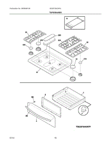 05 - Top / Drawer parts for Electrolux Range BGGF3042KFU from AppliancePartsPros.com
