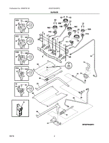 03 - Burner parts for Electrolux Range BGGF3045RFC from AppliancePartsPros.com