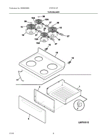 04 - Top / Drawer parts for Electrolux Range CFEF3012PBB from AppliancePartsPros.com