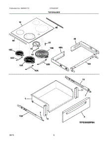 04 - Top / Drawer parts for Electrolux Range CFES3025PWA from AppliancePartsPros.com