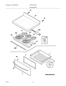 07 - Top / Drawer parts for Frigidaire Range CGEF3030PFB from AppliancePartsPros.com