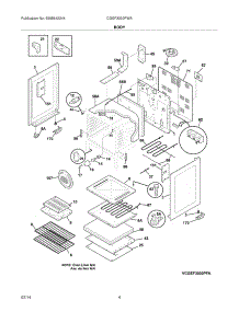 05 - Body parts for Frigidaire Range CGEF3030PWA from AppliancePartsPros.com