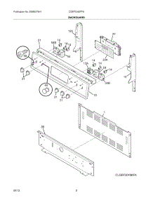 03 - Backguard parts for Frigidaire Range CGEF3040PFA from AppliancePartsPros.com