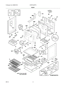 05 - Body parts for Frigidaire Range CGEF3040PFA from AppliancePartsPros.com