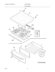 07 - Top / Drawer parts for Frigidaire Range CGEF3055MWD from AppliancePartsPros.com
