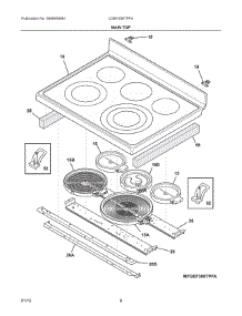04 - Main Top parts for Electrolux Range CGEF306TPFA from AppliancePartsPros.com