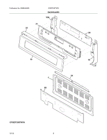 03 - Backguard parts for Frigidaire Range CGEF308TNF2 from AppliancePartsPros.com
