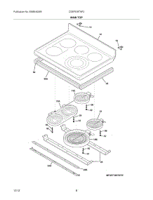 07 - Main Top parts for Frigidaire Range CGEF308TNF2 from AppliancePartsPros.com