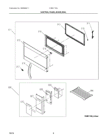 03 - Control Panel, Door, Misc parts for Electrolux Microwave CGMV175QFA from AppliancePartsPros.com