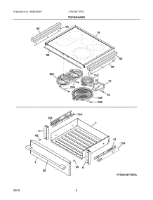 04 - Top / Drawer parts for Electrolux Range CPEH3077RFC from AppliancePartsPros.com
