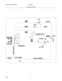 04 - Wiring Diagram parts for Frigidaire Air Conditioner CRA050XT751 from AppliancePartsPros.com