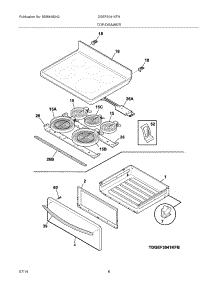 07 - Top / Drawer parts for Frigidaire Range DGEF3041KFN from AppliancePartsPros.com
