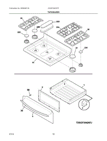 05 - Top / Drawer parts for Electrolux Range DGGF3042KFP from AppliancePartsPros.com
