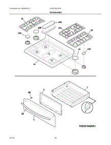 05 - Top / Drawer parts for Electrolux Range DGGF3042KFR from AppliancePartsPros.com
