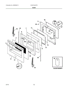 06 - Door parts for Electrolux Range DGGF3042KFR from AppliancePartsPros.com
