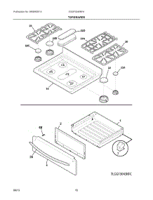 05 - Top / Drawer parts for Electrolux Range DGGF3045RFA from AppliancePartsPros.com