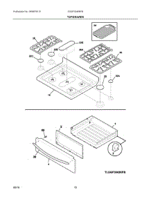 05 - Top / Drawer parts for Electrolux Range DGGF3046RFB from AppliancePartsPros.com