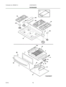 05 - Top / Drawer parts for Electrolux Range DGGF3054KFS from AppliancePartsPros.com
