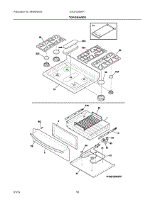 05 - Top / Drawer parts for Electrolux Range DGGF3054KFT from AppliancePartsPros.com